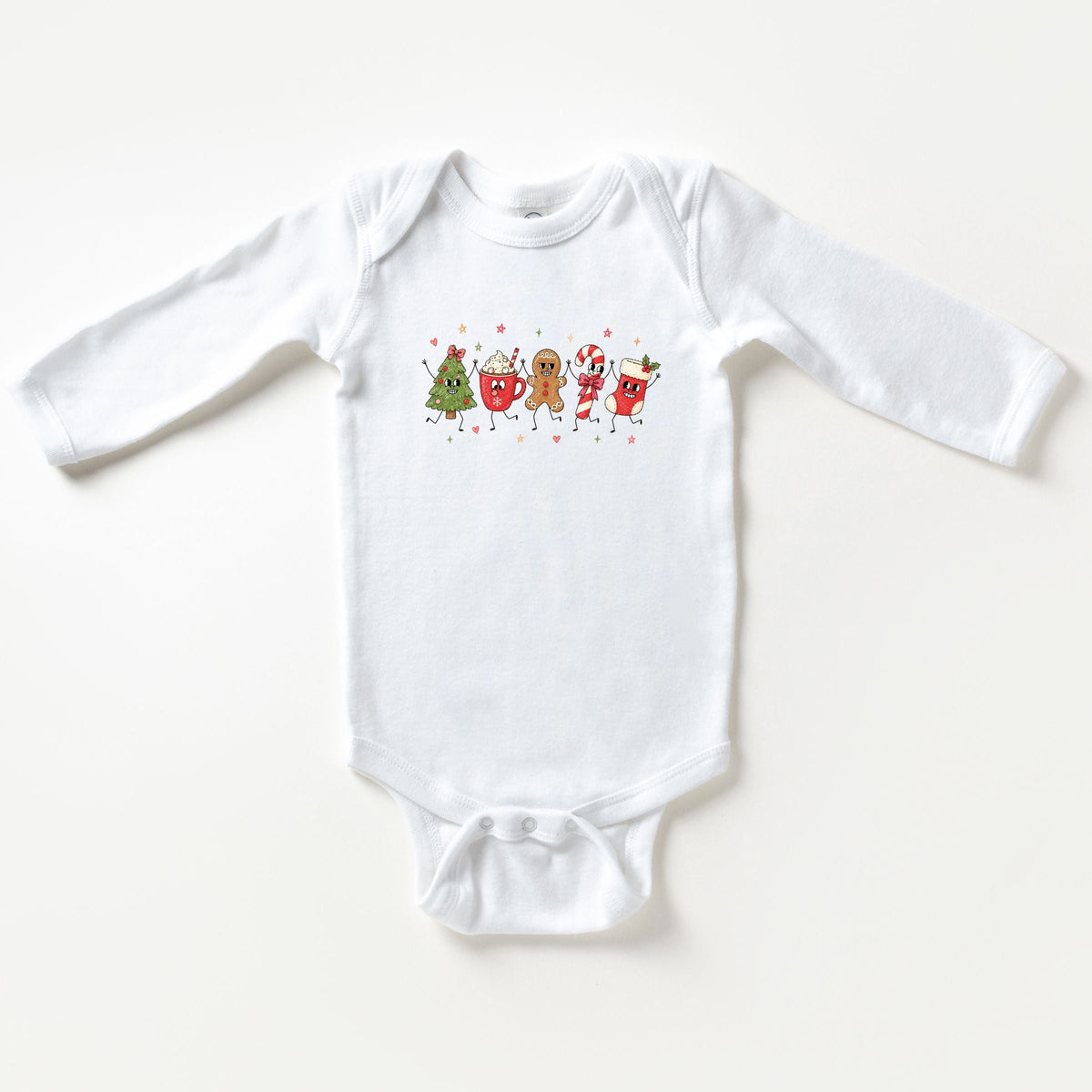 Christmas Icons Stick Figures - Infant Long Sleeve Bodysuit