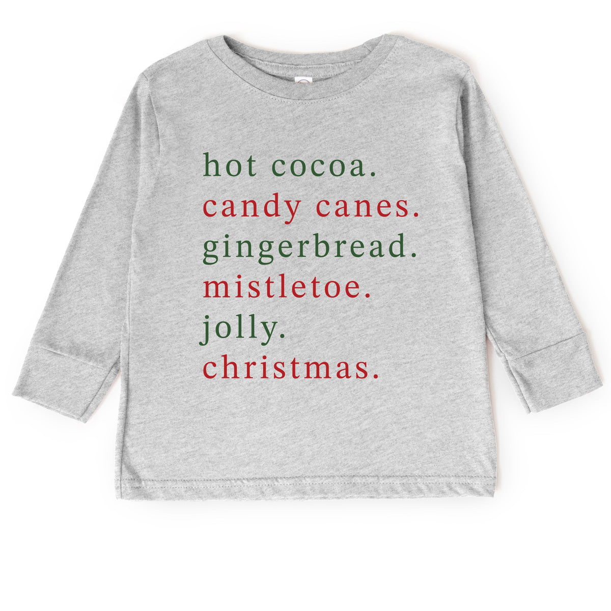 Christmas Words Typewriter - Toddler Long Sleeve Graphic Tee