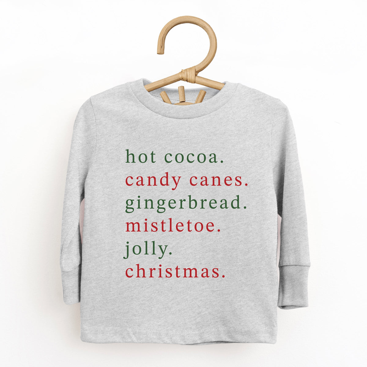 Christmas Words Typewriter - Toddler Long Sleeve Graphic Tee