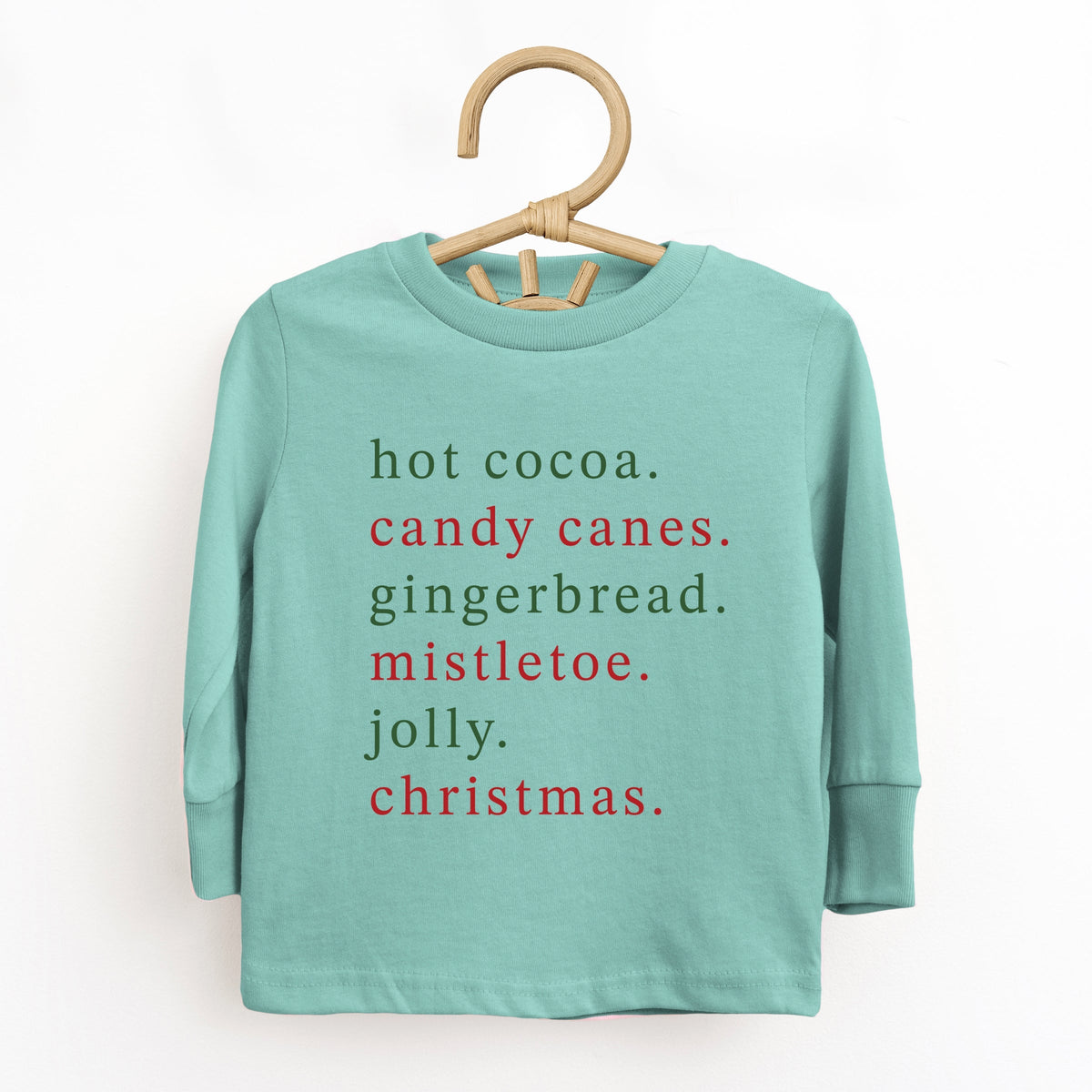 Christmas Words Typewriter - Toddler Long Sleeve Graphic Tee
