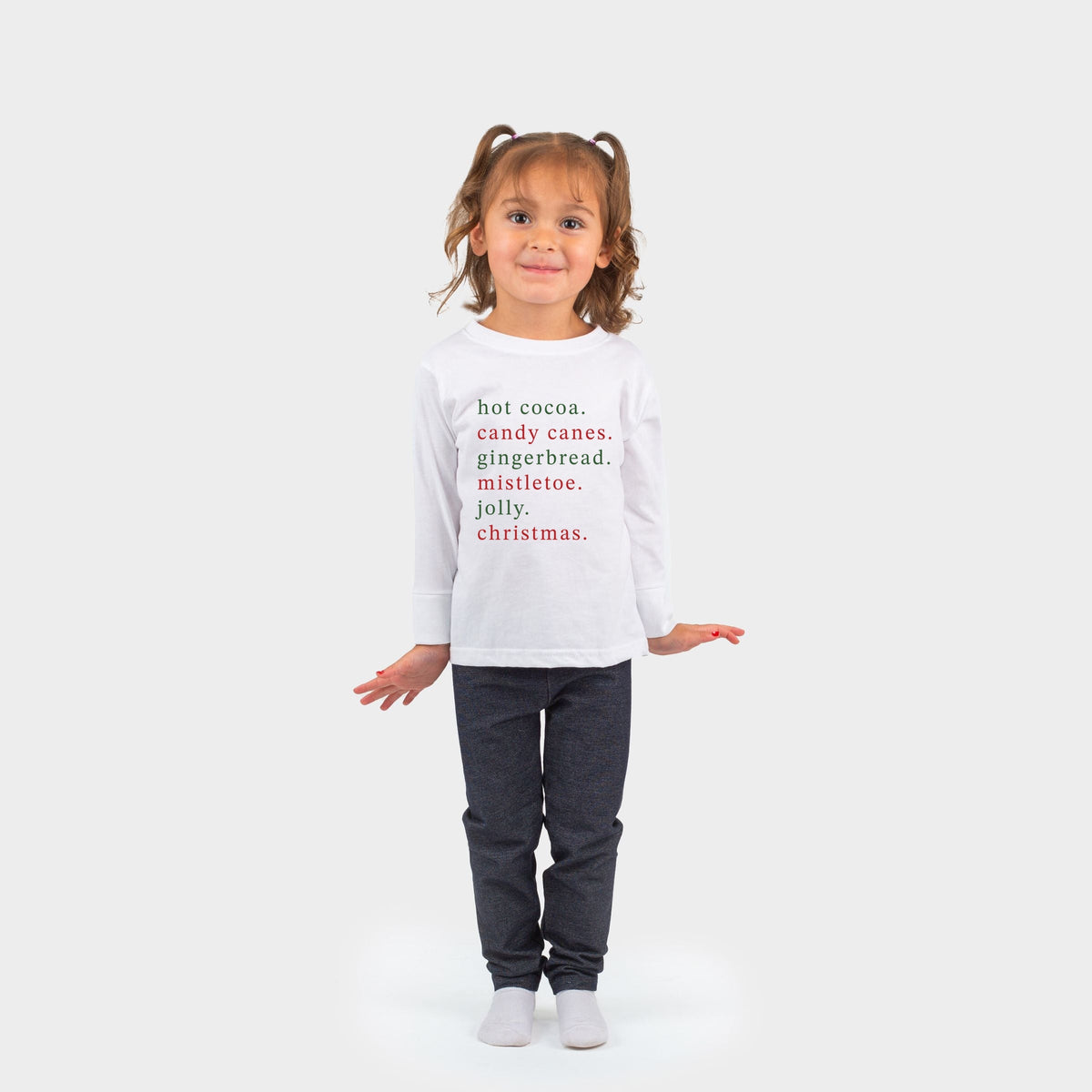 Christmas Words Typewriter - Toddler Long Sleeve Graphic Tee