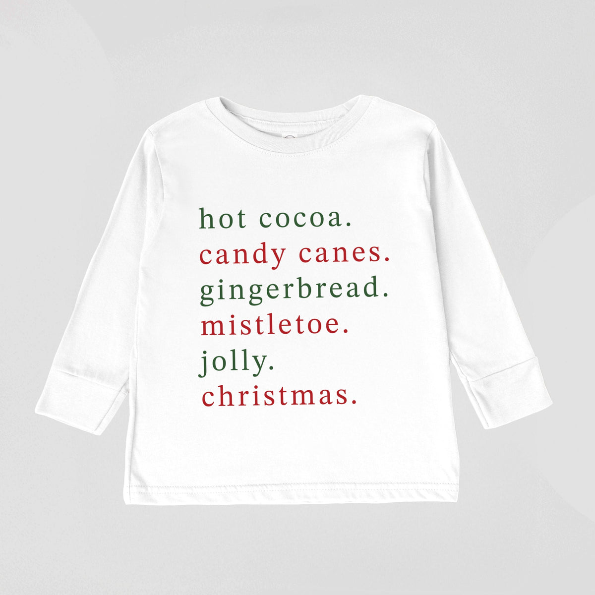 Christmas Words Typewriter - Toddler Long Sleeve Graphic Tee