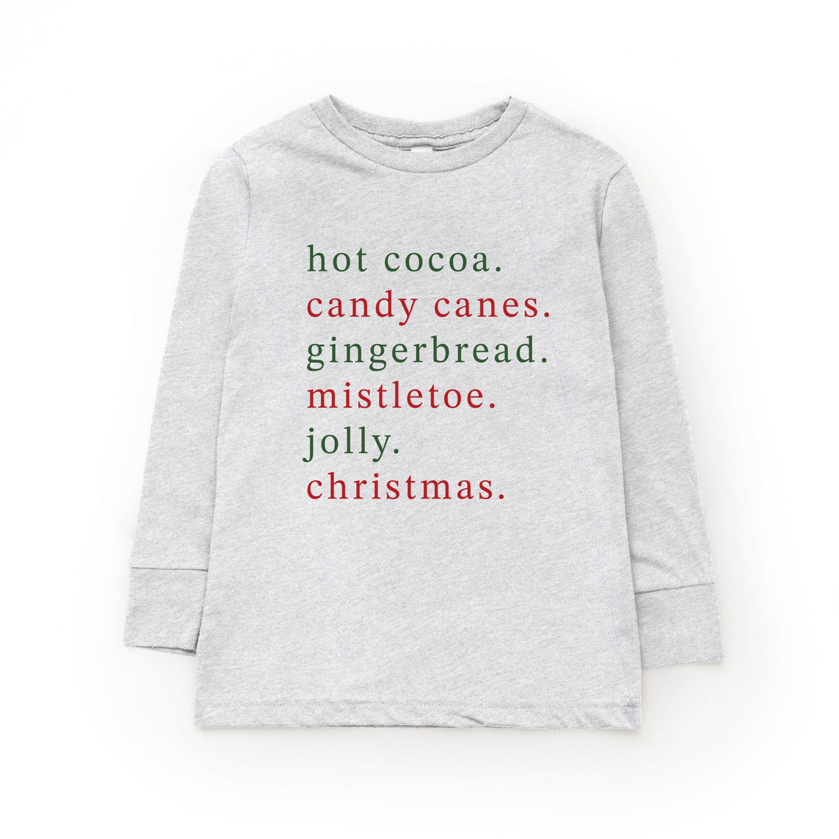 Christmas Words Typewriter - Youth Long Sleeve Graphic T-Shirt