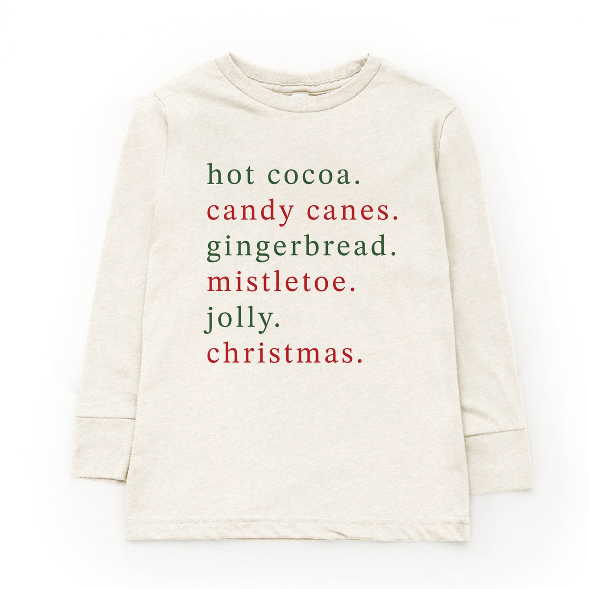 Christmas Words Typewriter - Youth Long Sleeve Graphic T-Shirt