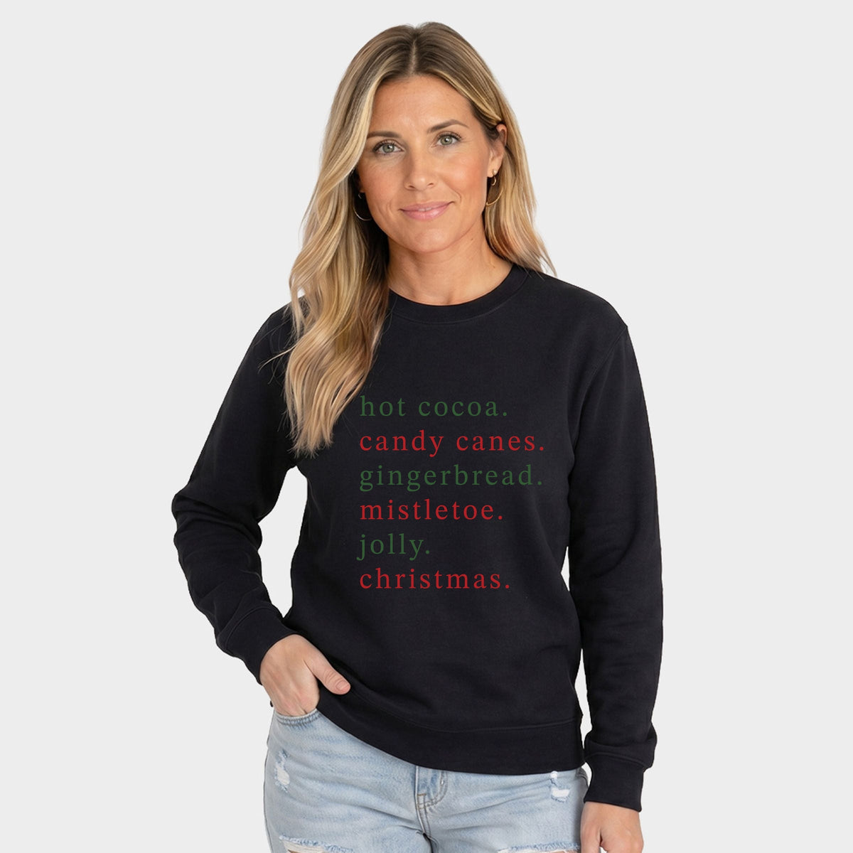 Christmas Words Typewriter - Women's Graphic Sweatshirt