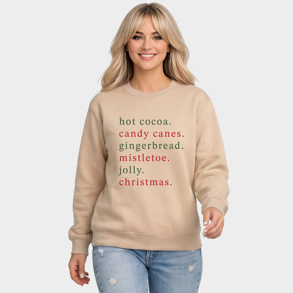 Christmas Words Typewriter - Women's Graphic Sweatshirt