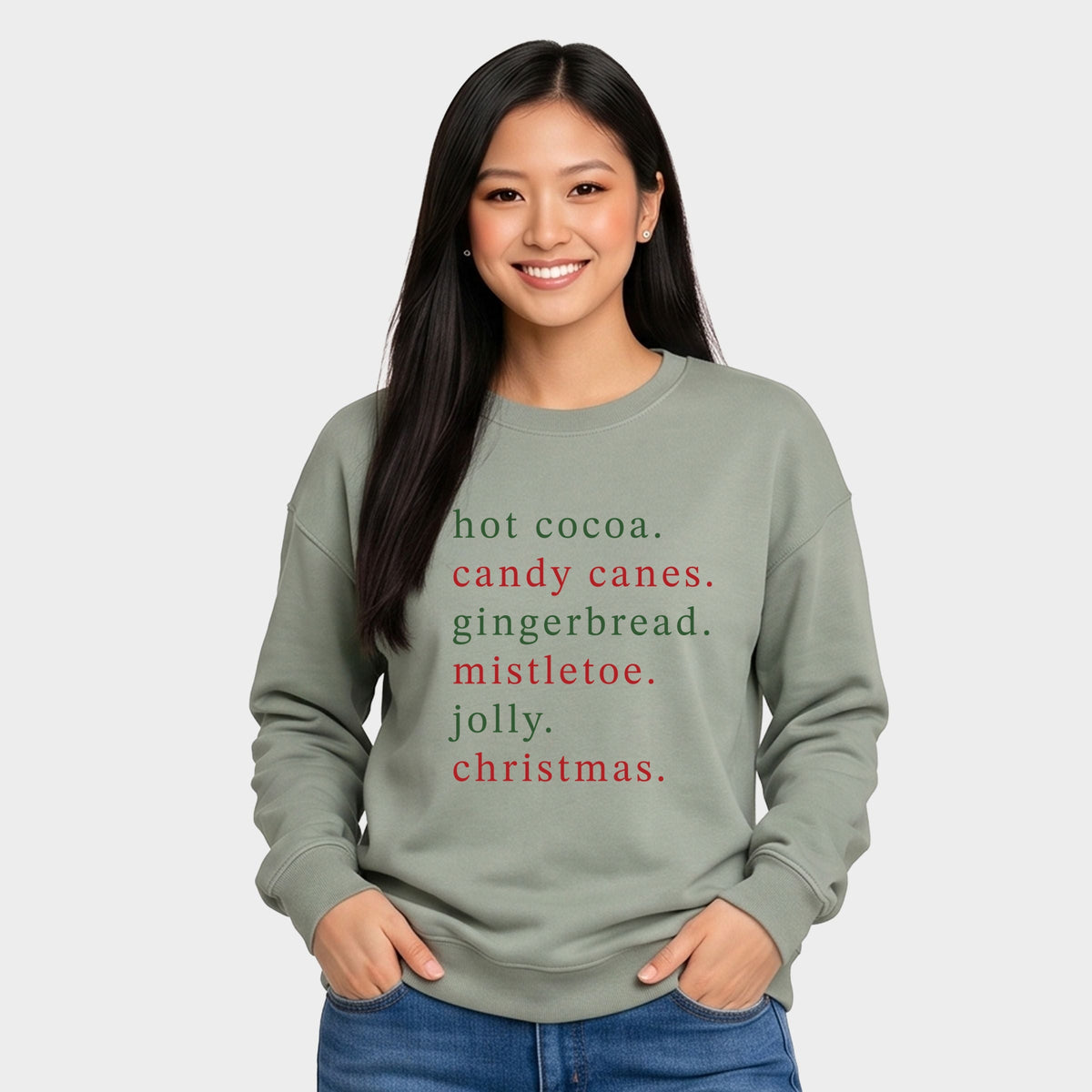 Christmas Words Typewriter - Women's Graphic Sweatshirt