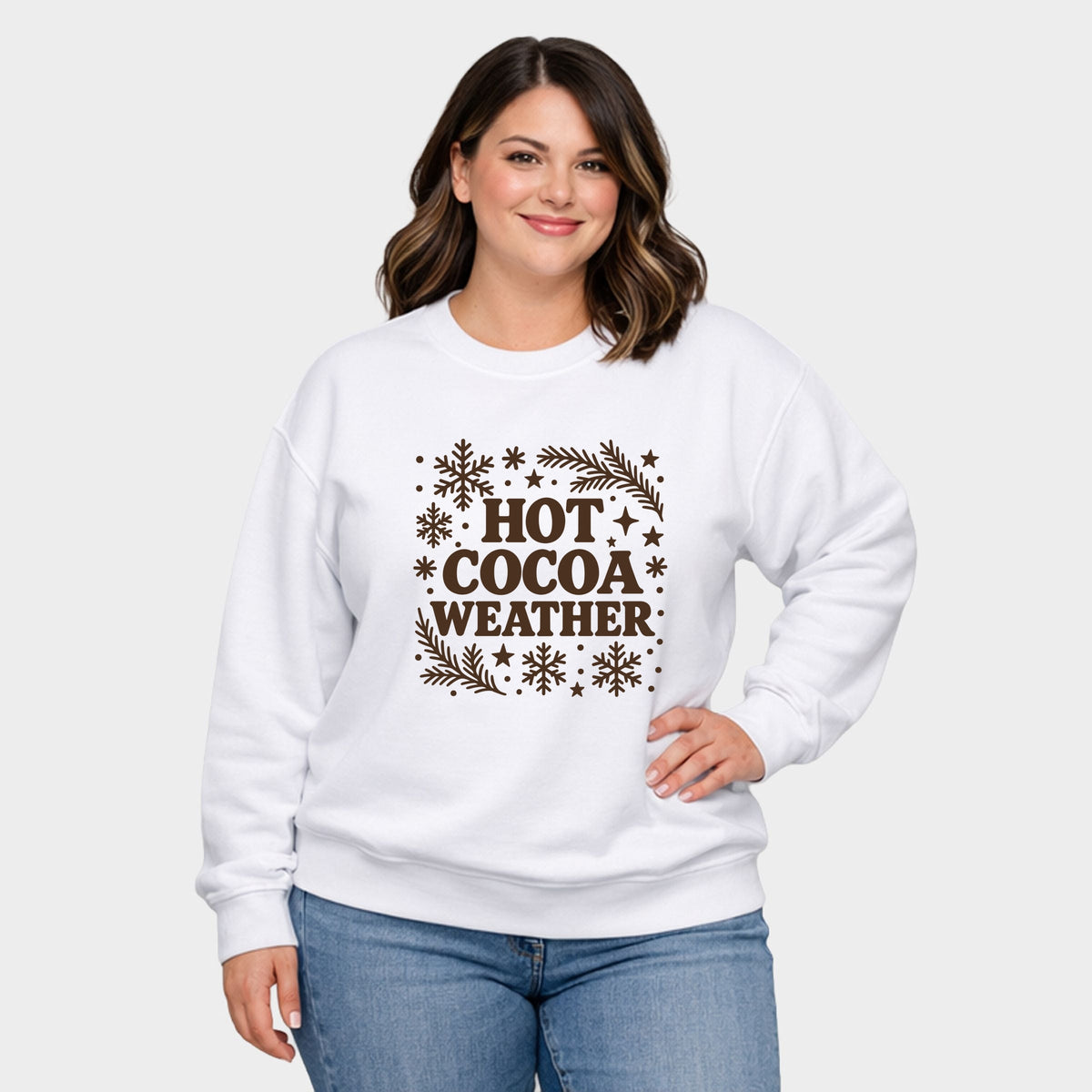 Hot Cocoa Weather Snowflakes - Women's Plus Sweatshirt