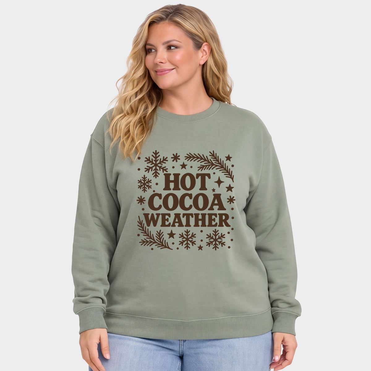 Hot Cocoa Weather Snowflakes - Women's Plus Sweatshirt