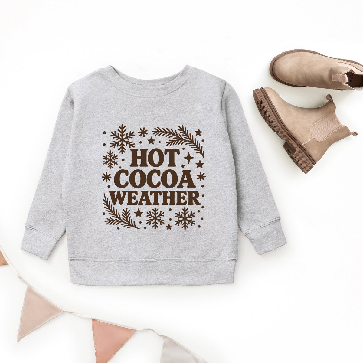 Hot Cocoa Weather Snowflakes - Youth Graphic Sweatshirt