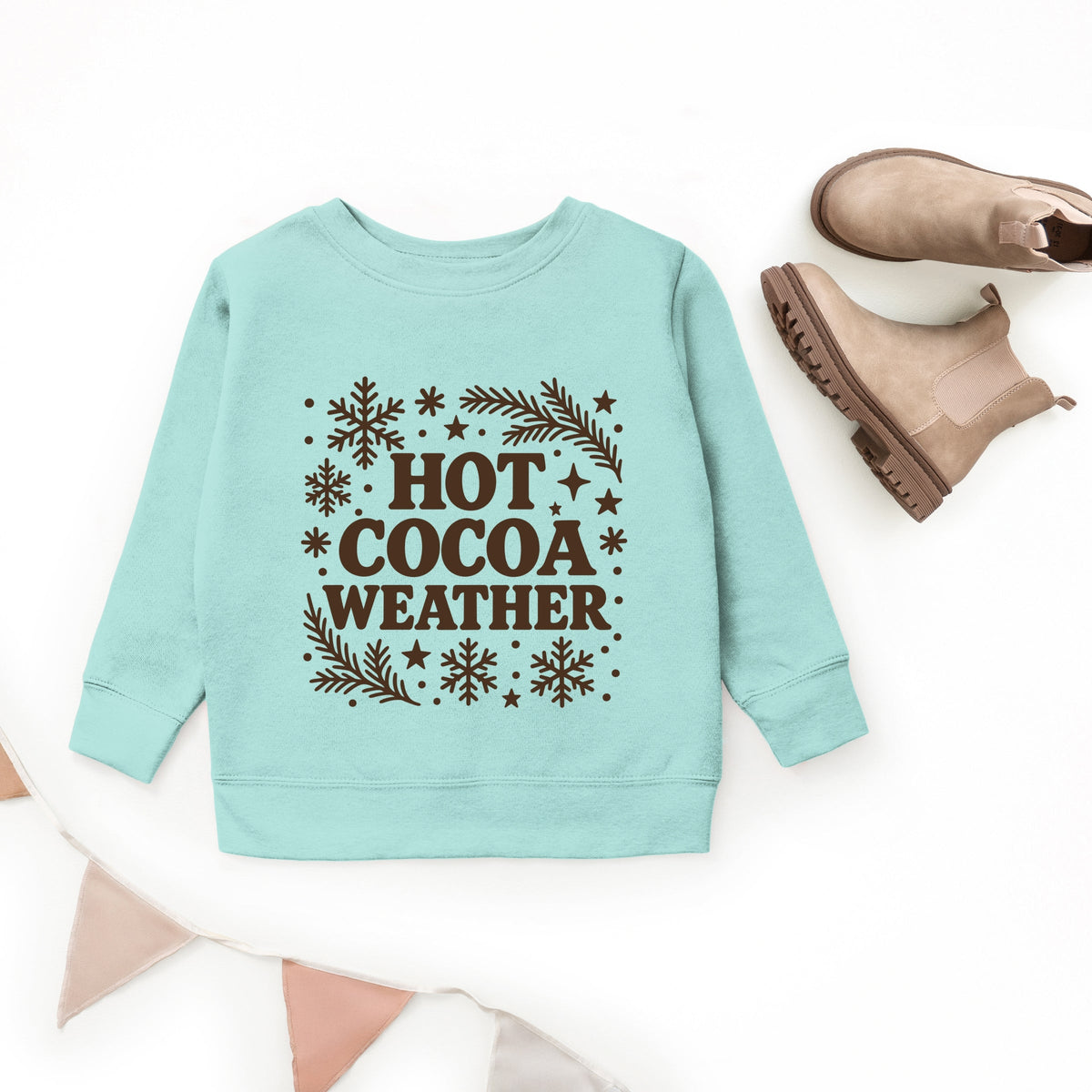 Hot Cocoa Weather Snowflakes - Youth Graphic Sweatshirt