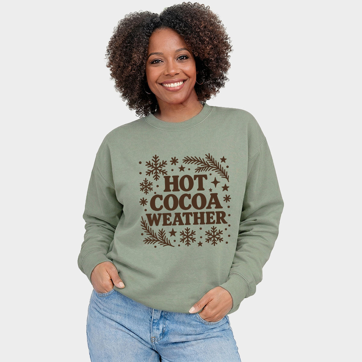 Hot Cocoa Weather Snowflakes - Women's Graphic Sweatshirt