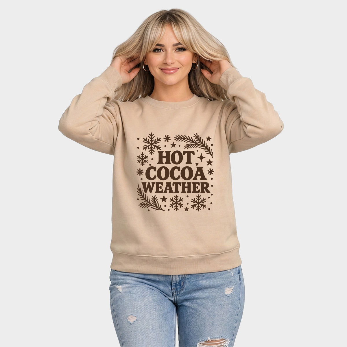Hot Cocoa Weather Snowflakes - Women's Graphic Sweatshirt