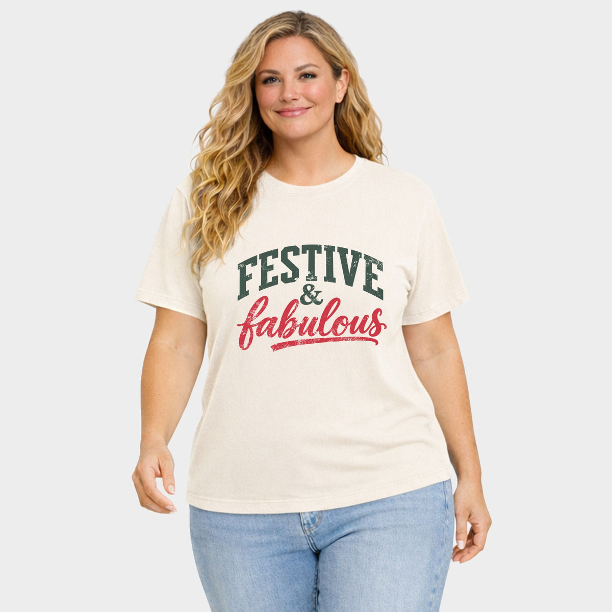 Festive & Fabulous - Women's Plus Garment Dyed Tee