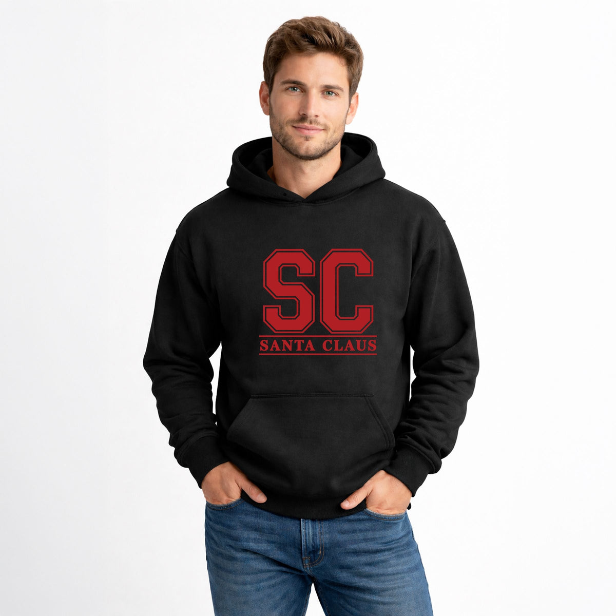 Santa Claus Initials - Men's Graphic Hoodie