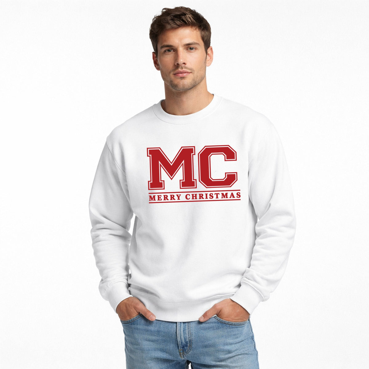 Merry Christmas Initials - Men's Graphic Sweatshirt