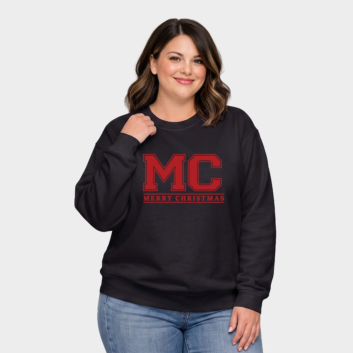 Merry Christmas Initials - Women's Plus Sweatshirt
