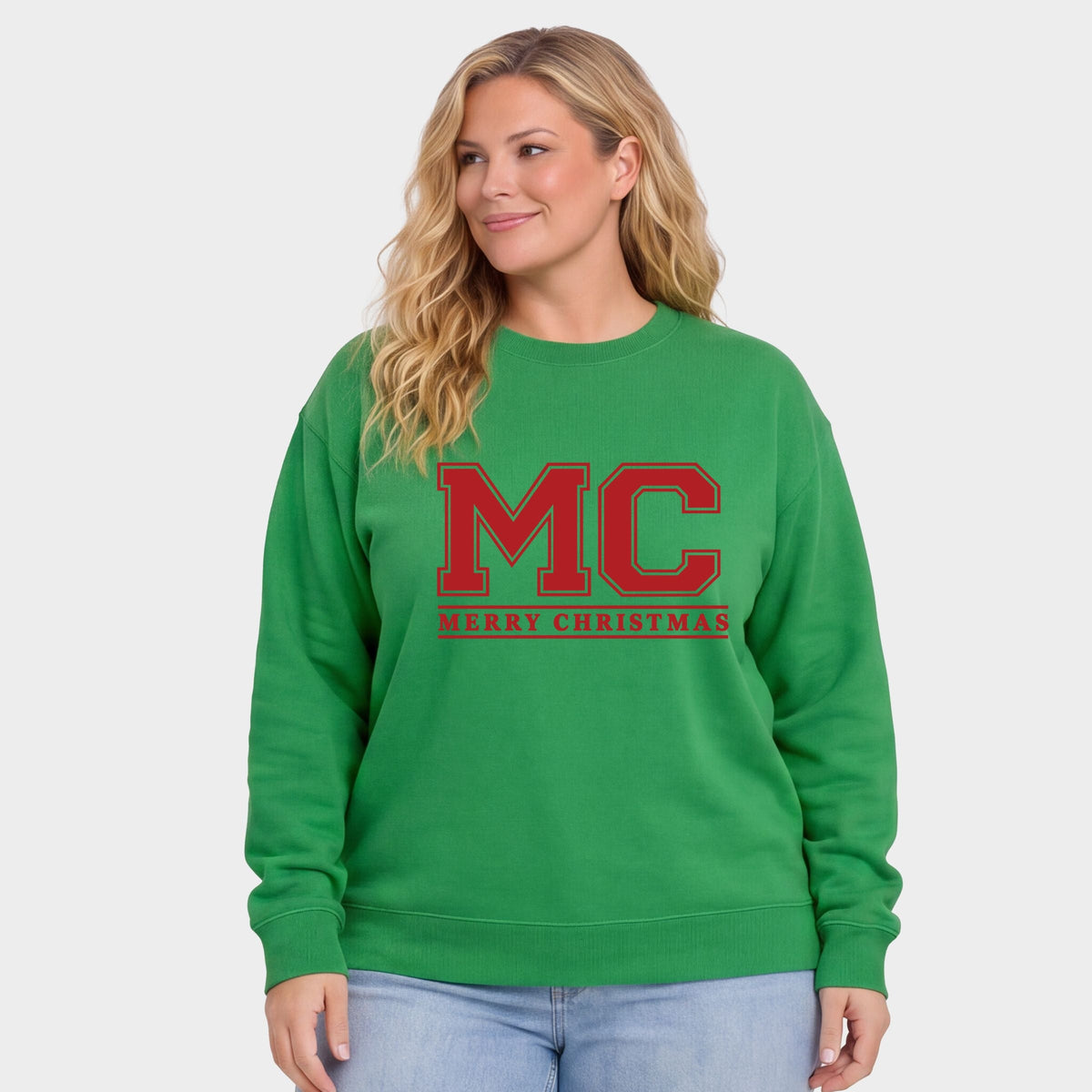Merry Christmas Initials - Women's Plus Sweatshirt