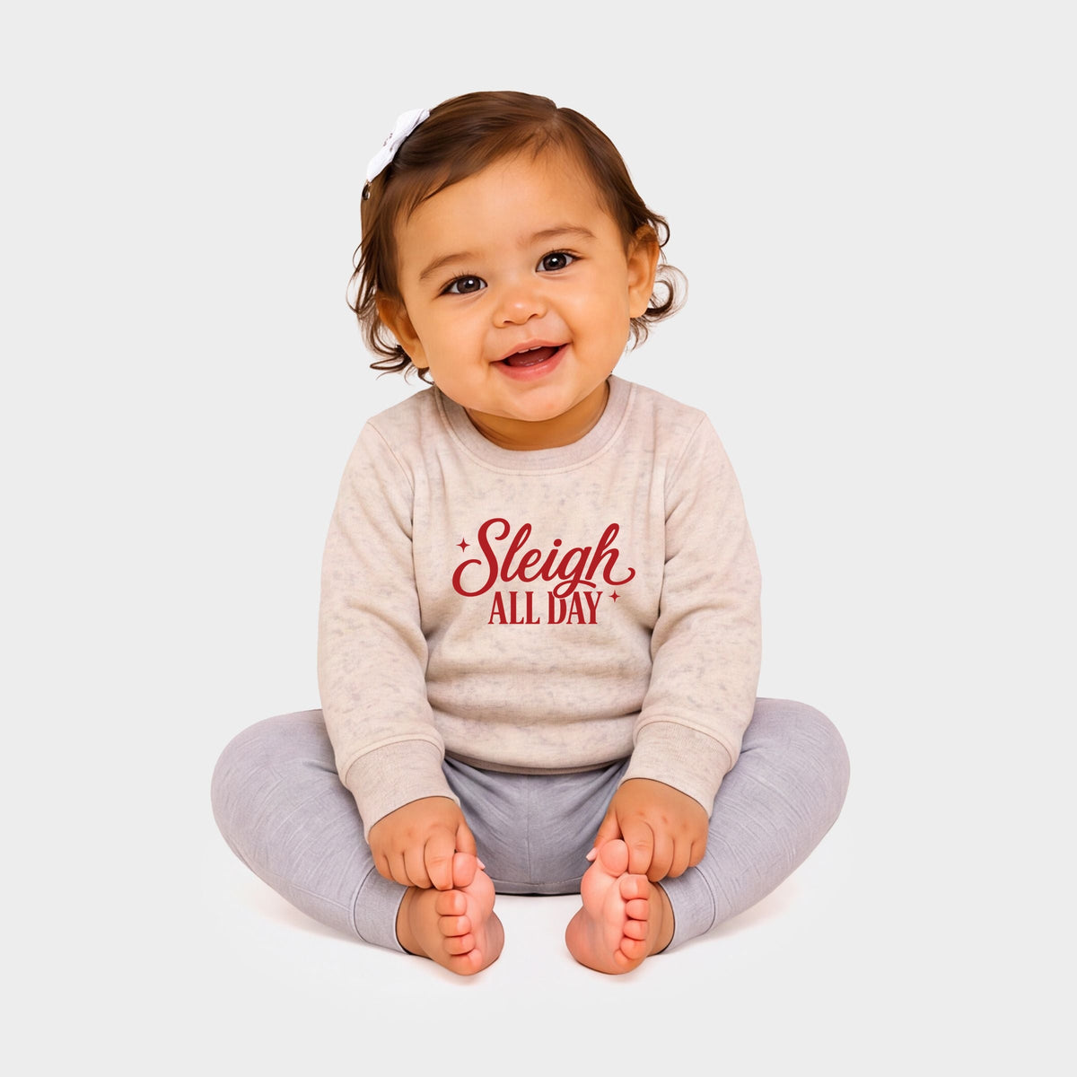 Sleigh All Day Stars - Infant Crew Fleece Sweatshirt