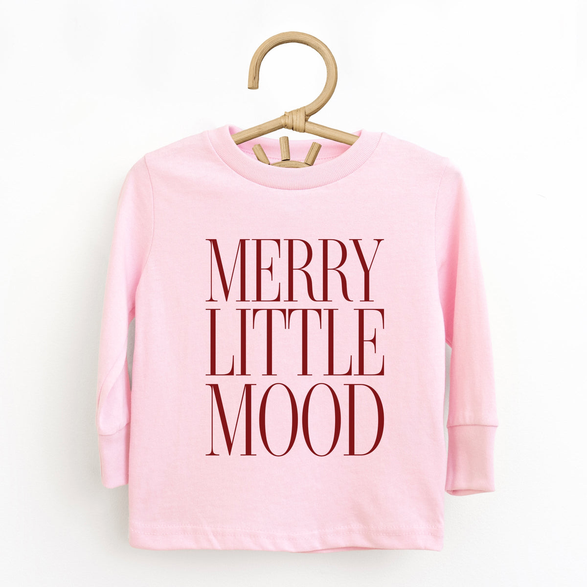 Merry Little Mood Stacked - Toddler Long Sleeve Graphic Tee