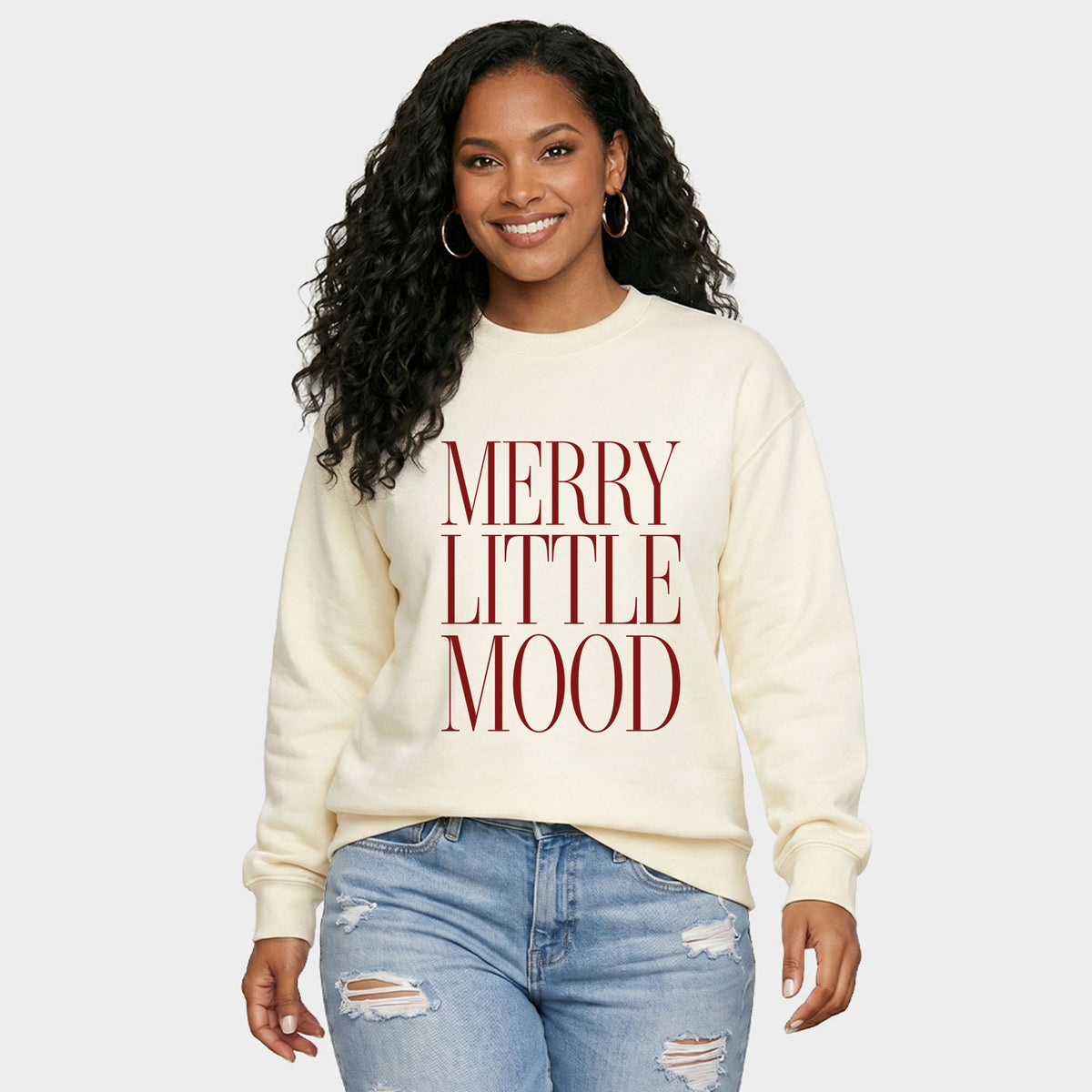 Merry Little Mood Stacked - Women's Graphic Sweatshirt