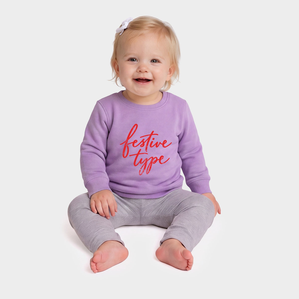 Festive Type Cursive - Infant Crew Fleece Sweatshirt