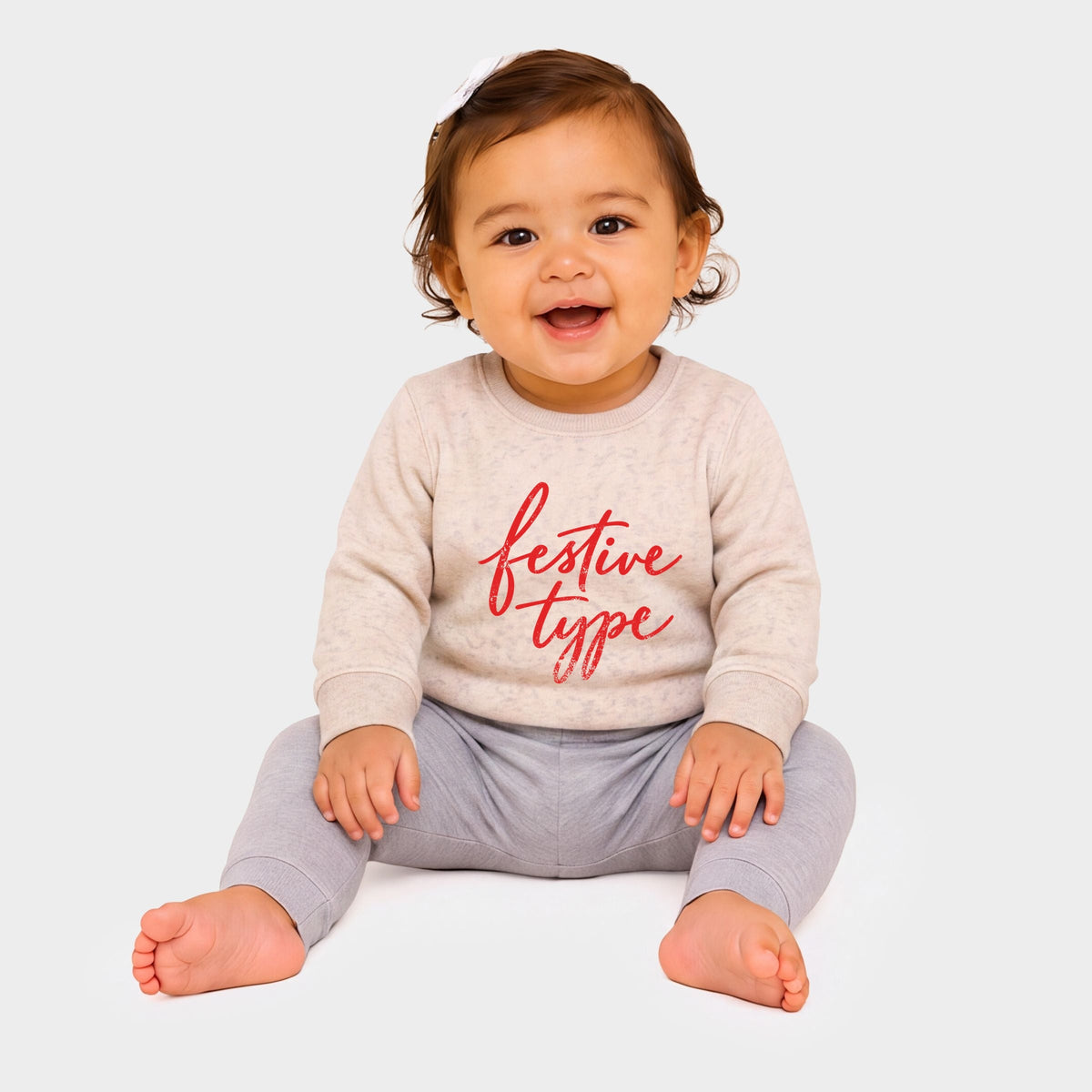Festive Type Cursive - Infant Crew Fleece Sweatshirt