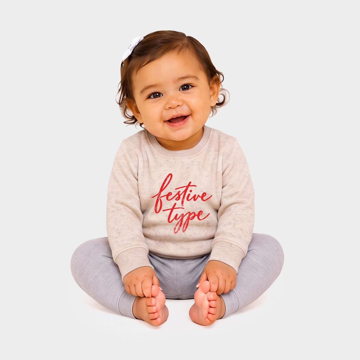 Festive Type Cursive - Infant Crew Fleece Sweatshirt