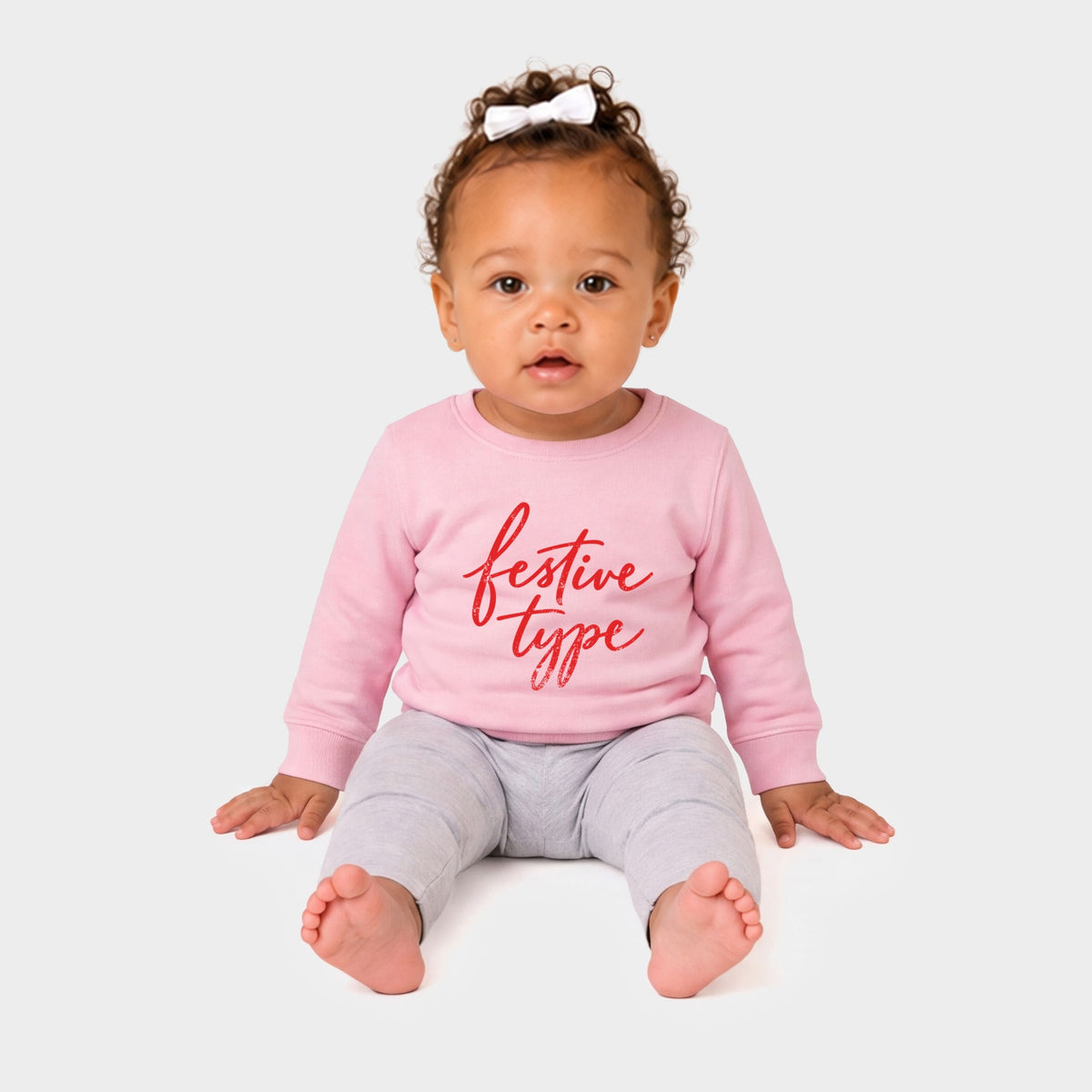 Festive Type Cursive - Infant Crew Fleece Sweatshirt