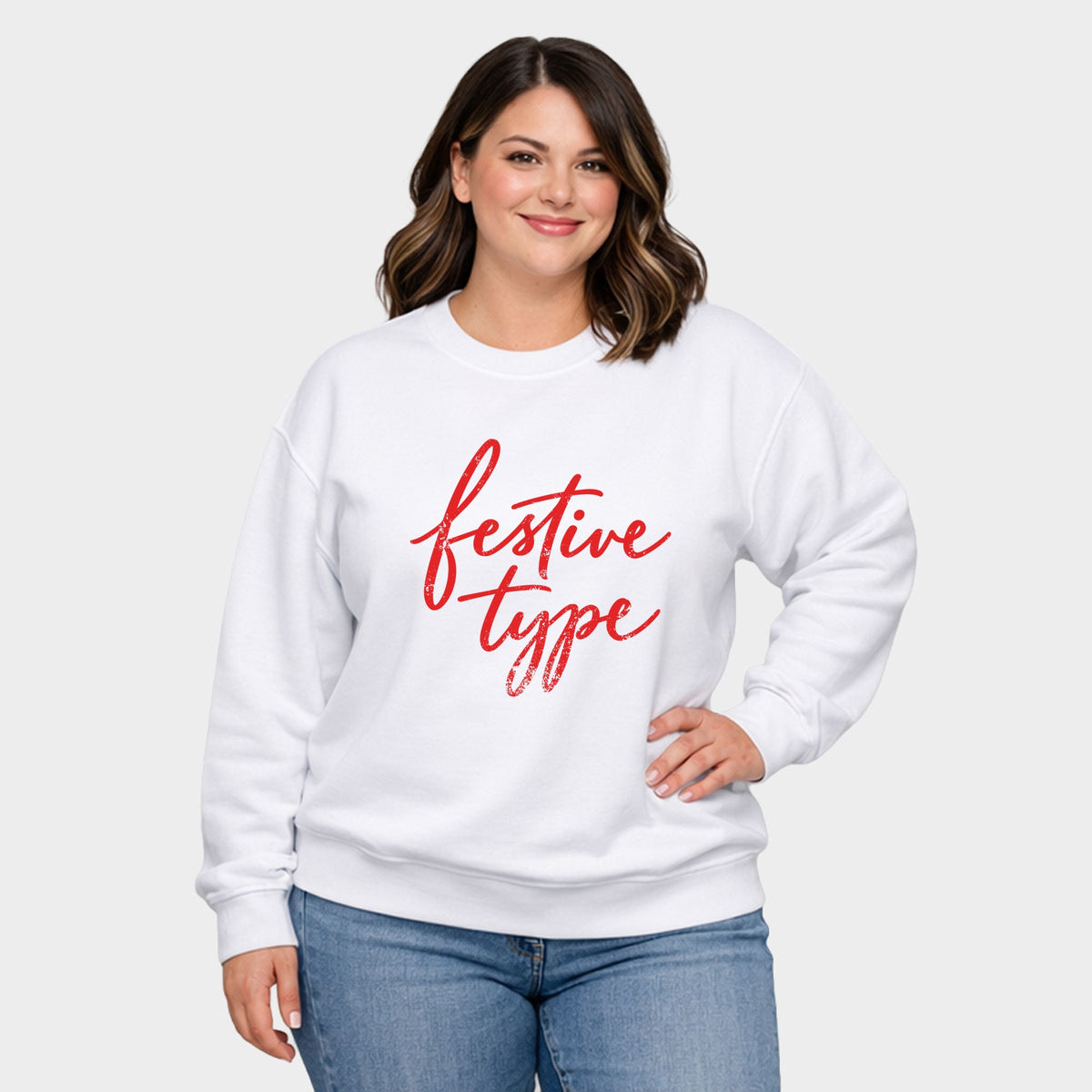 Festive Type Cursive - Women's Plus Sweatshirt