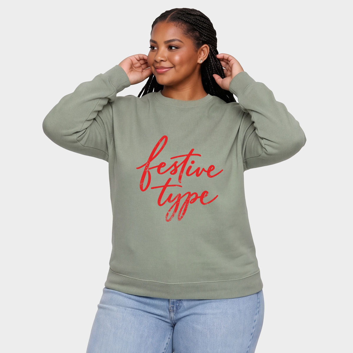 Festive Type Cursive - Women's Plus Sweatshirt