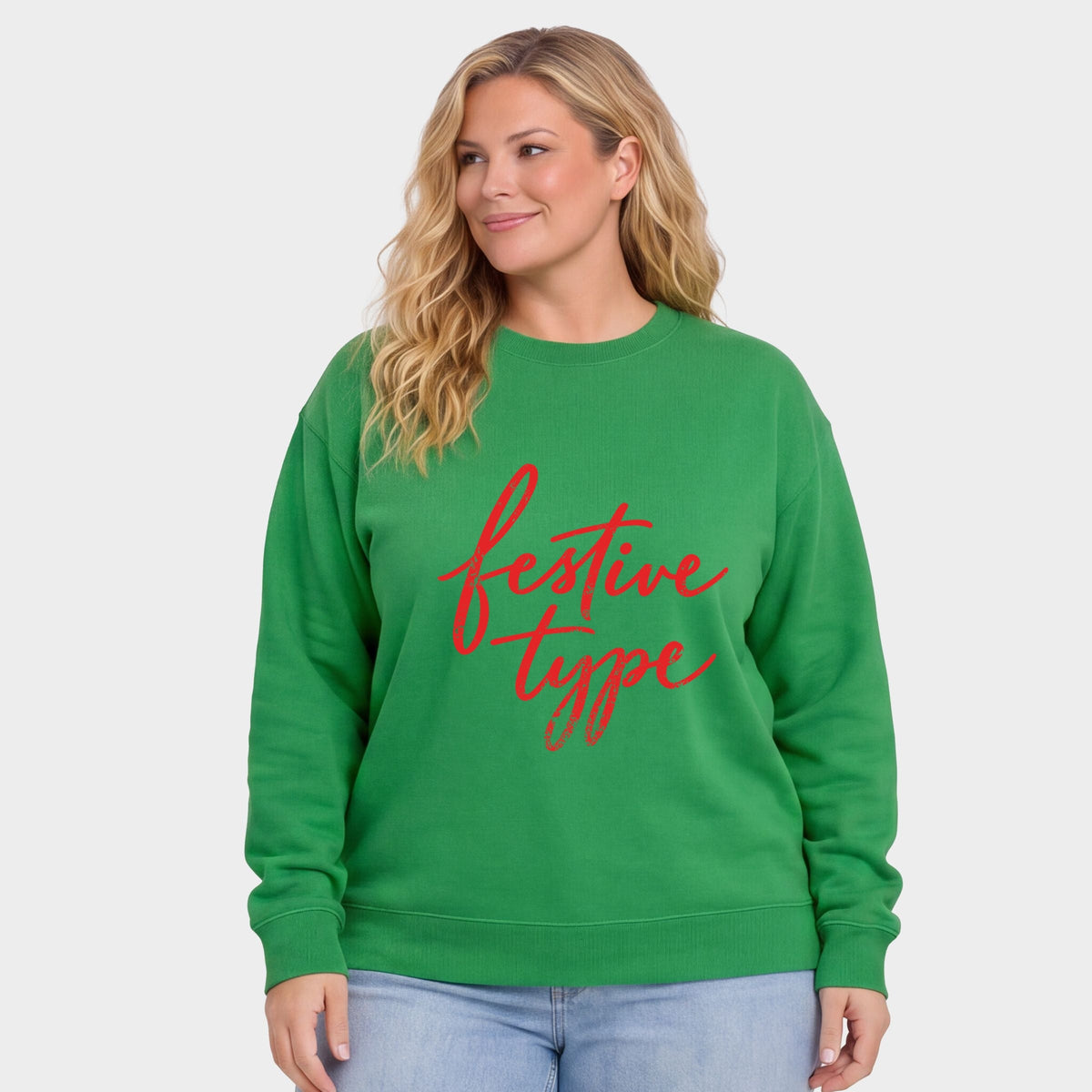 Festive Type Cursive - Women's Plus Sweatshirt