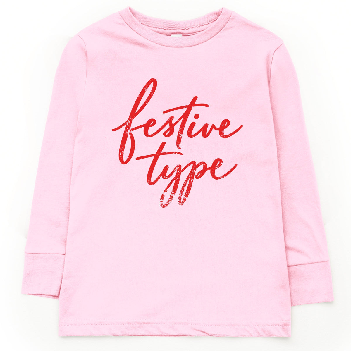 Festive Type Cursive - Youth Long Sleeve Graphic T-Shirt