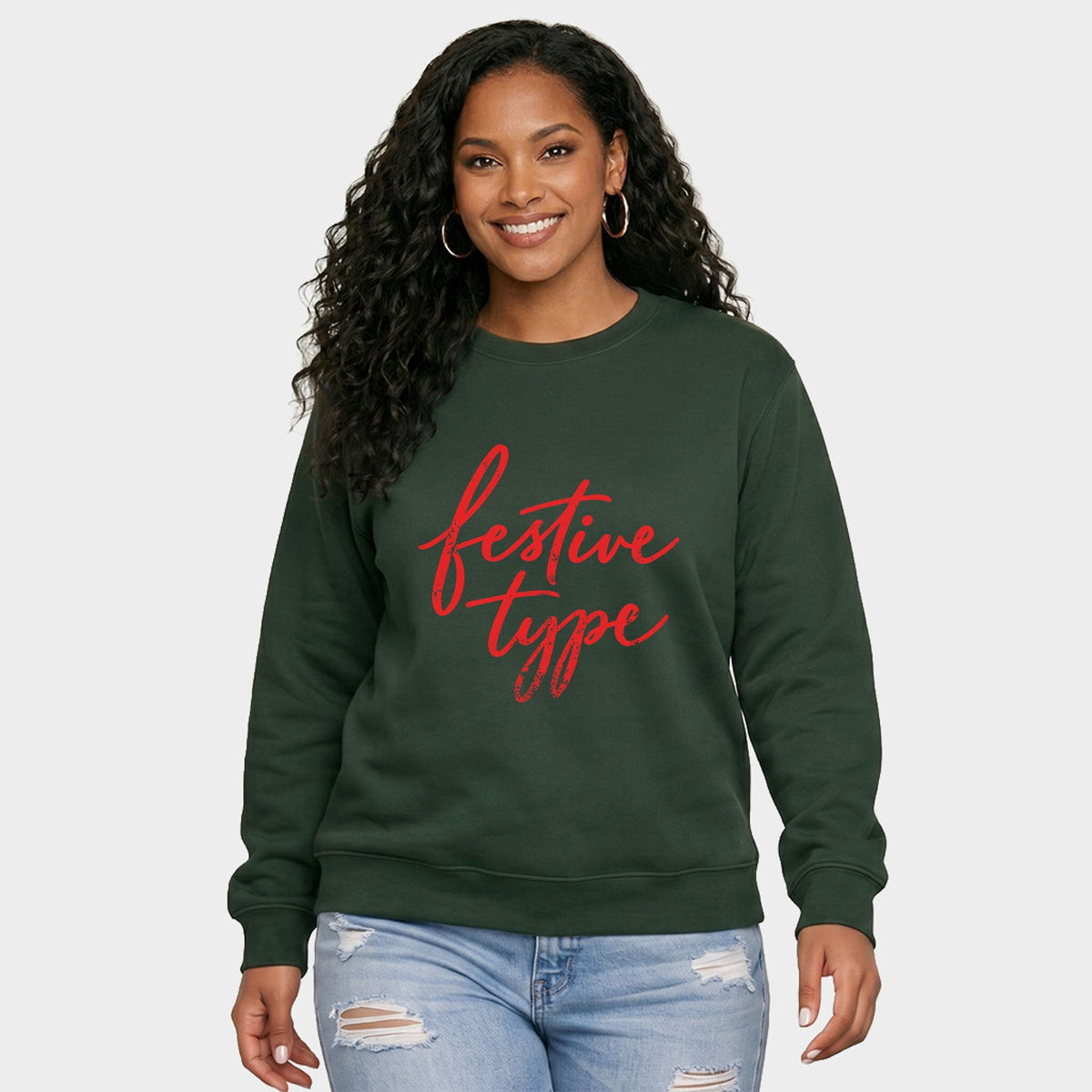 Festive Type Cursive - Women's Graphic Sweatshirt