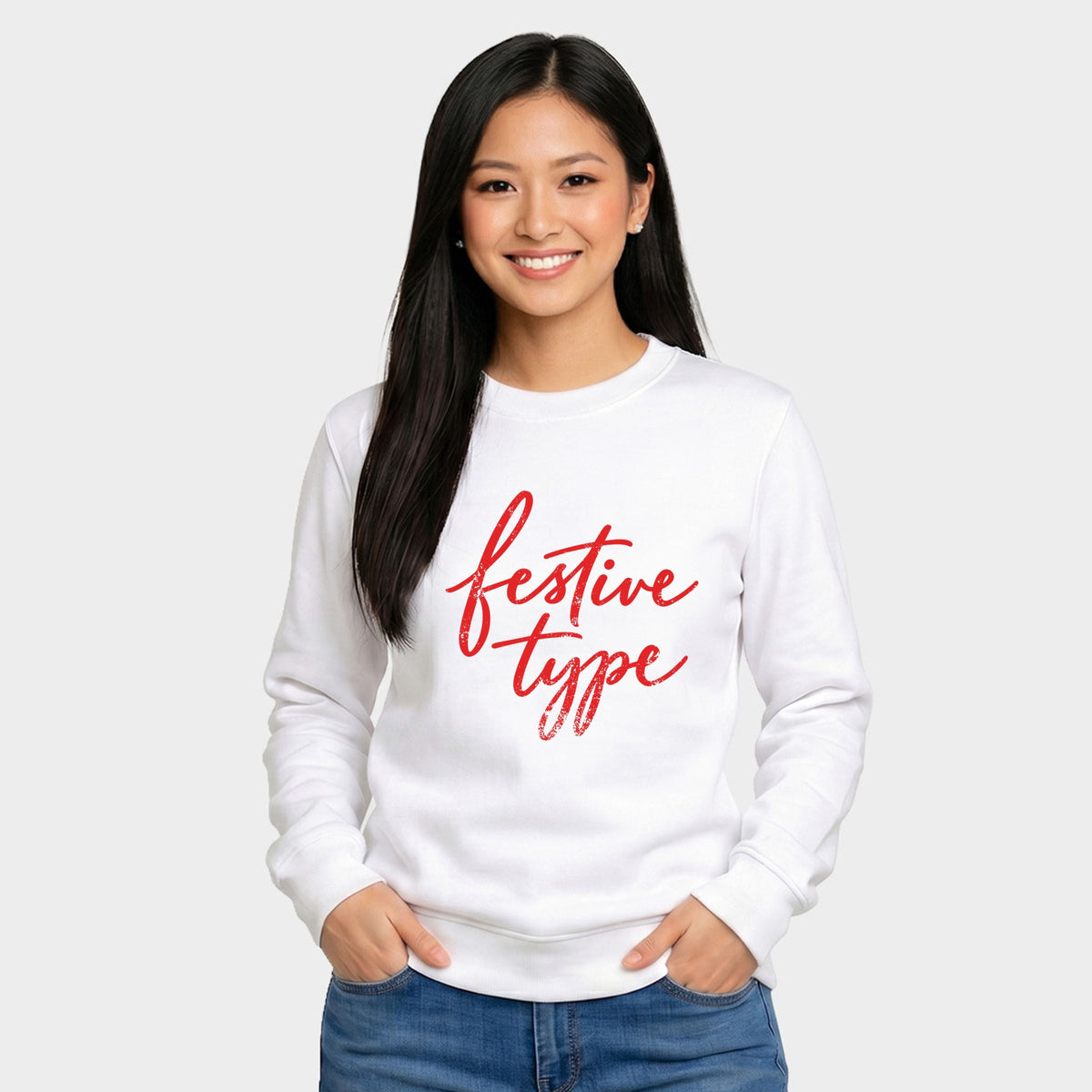Festive Type Cursive - Women's Graphic Sweatshirt