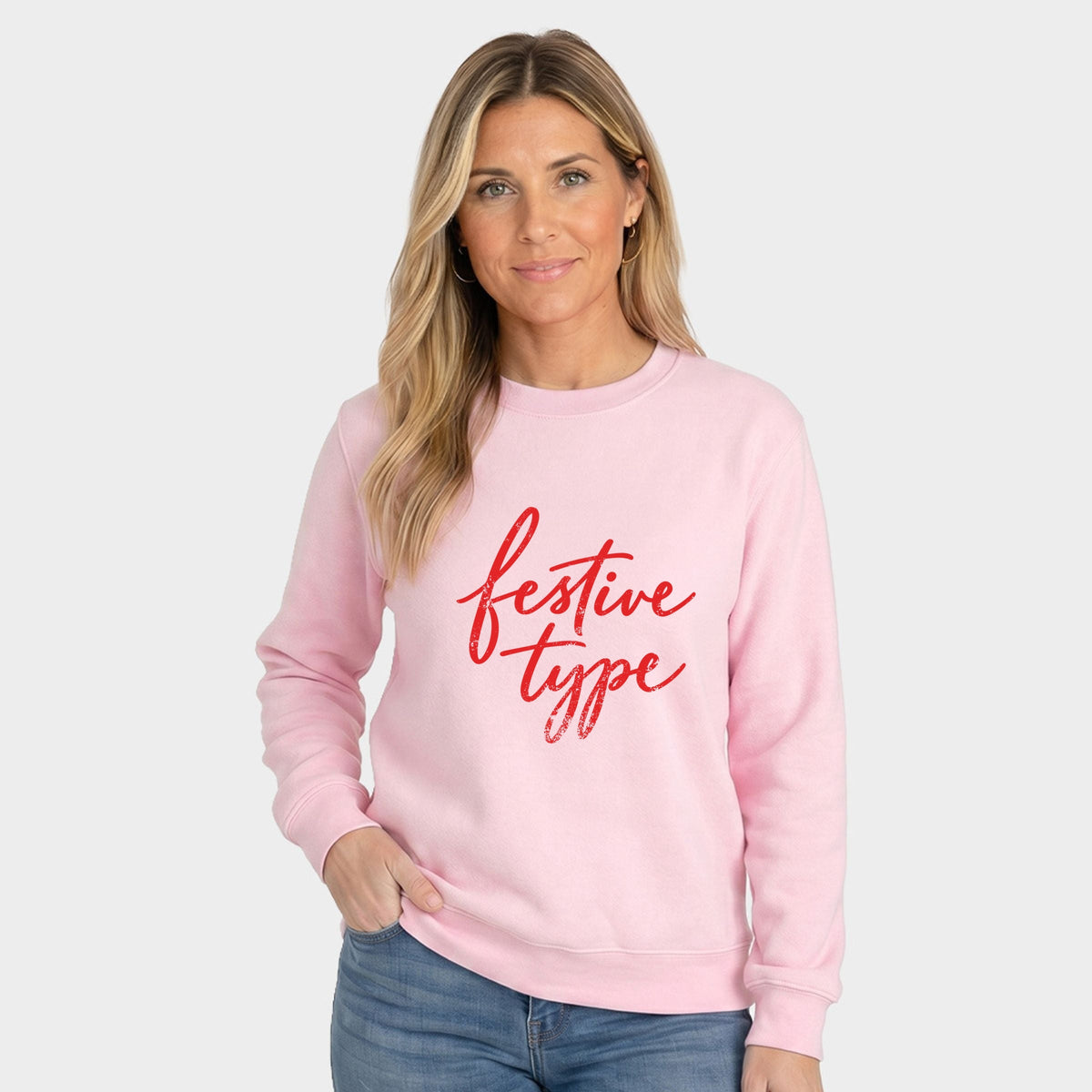 Festive Type Cursive - Women's Graphic Sweatshirt