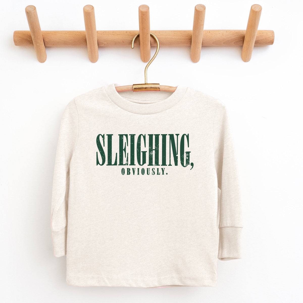 Sleighing, Obviously - Youth Long Sleeve Graphic T-Shirt
