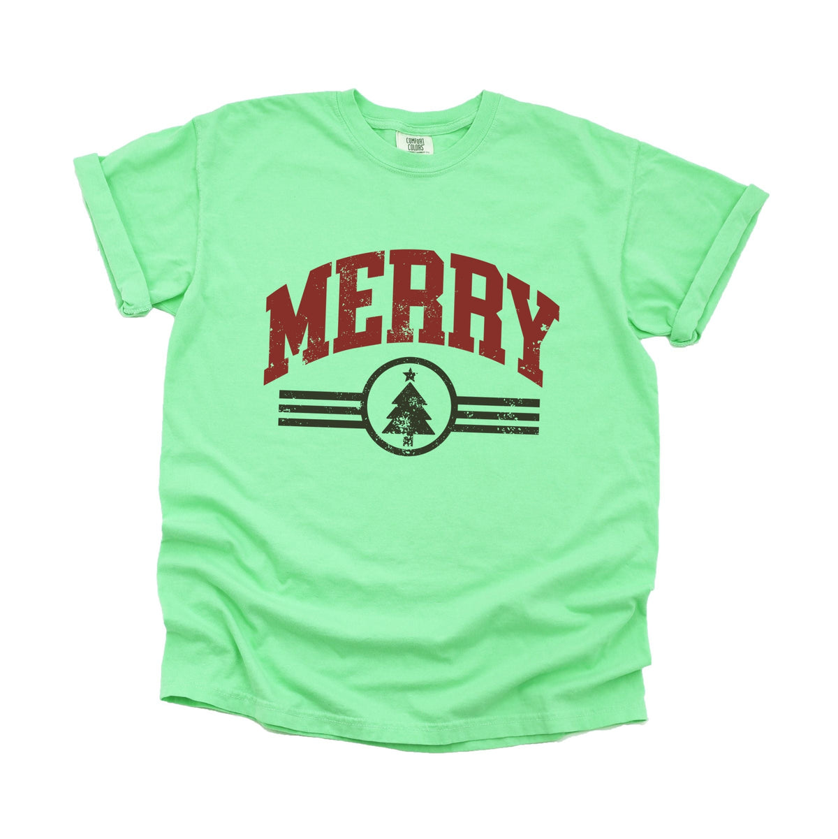 Merry Arched Tree - Women's Garment Dyed Graphic T-Shirt