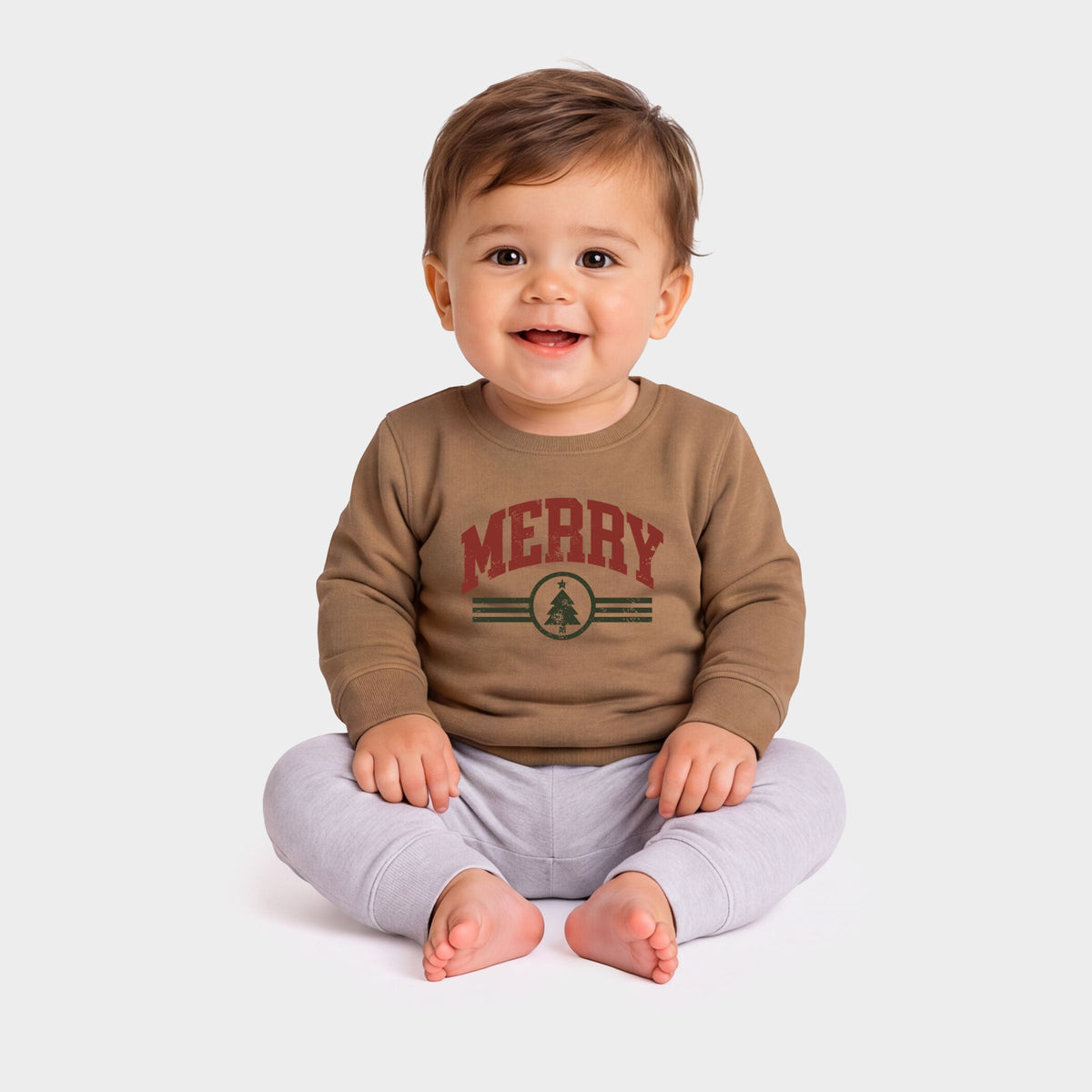 Merry Arched Tree - Infant Crew Fleece Sweatshirt