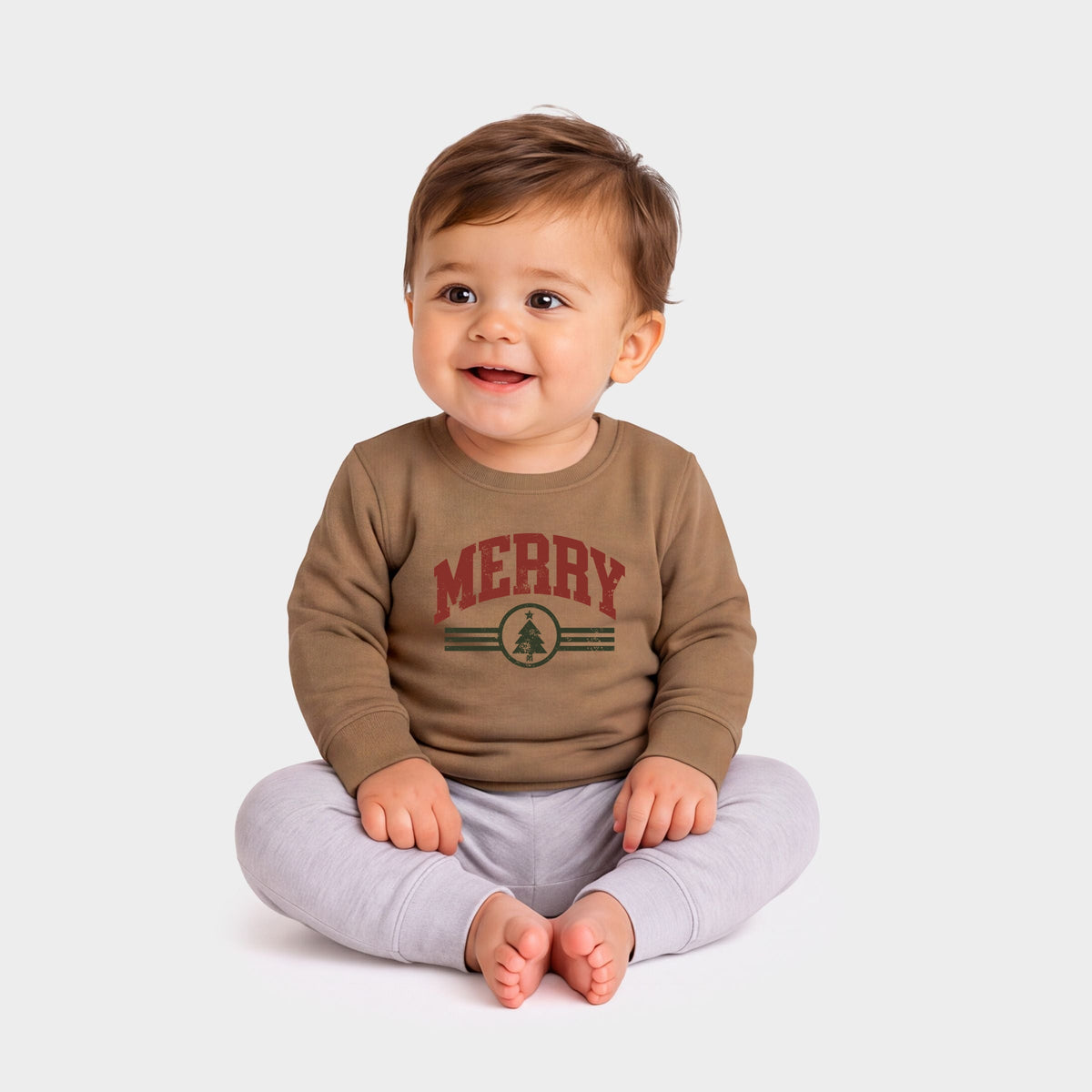 Merry Arched Tree - Infant Crew Fleece Sweatshirt