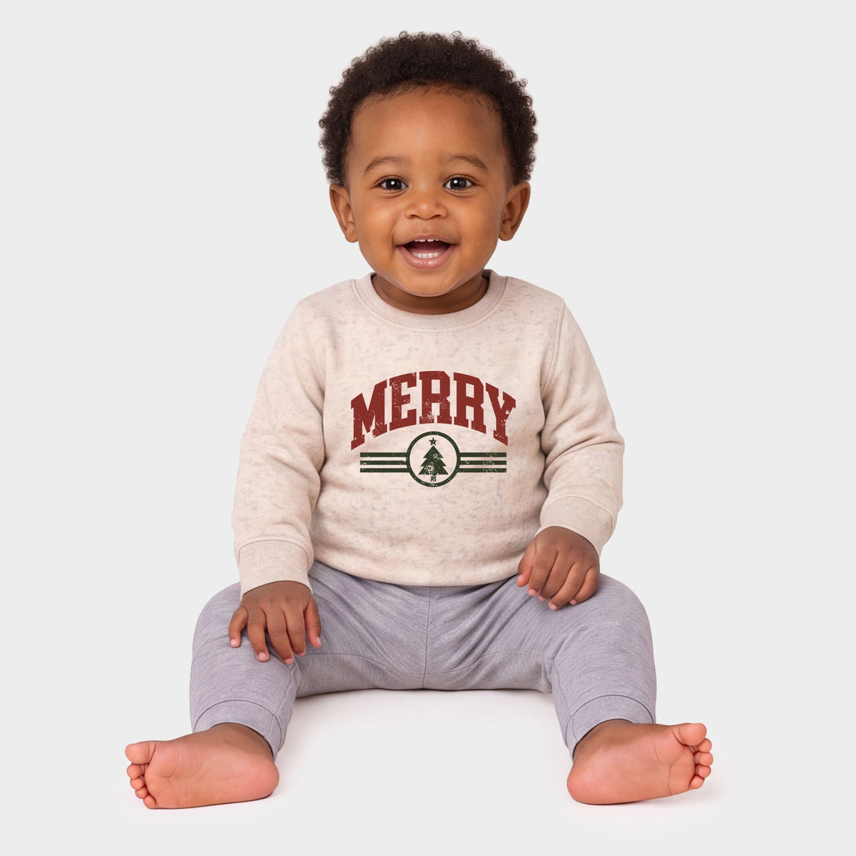 Merry Arched Tree - Infant Crew Fleece Sweatshirt