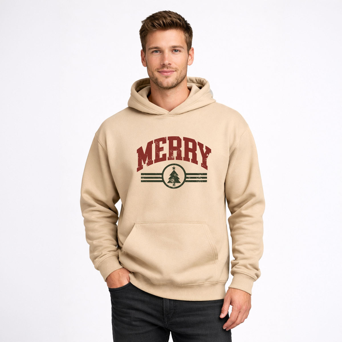 Merry Arched Tree - Men's Graphic Hoodie