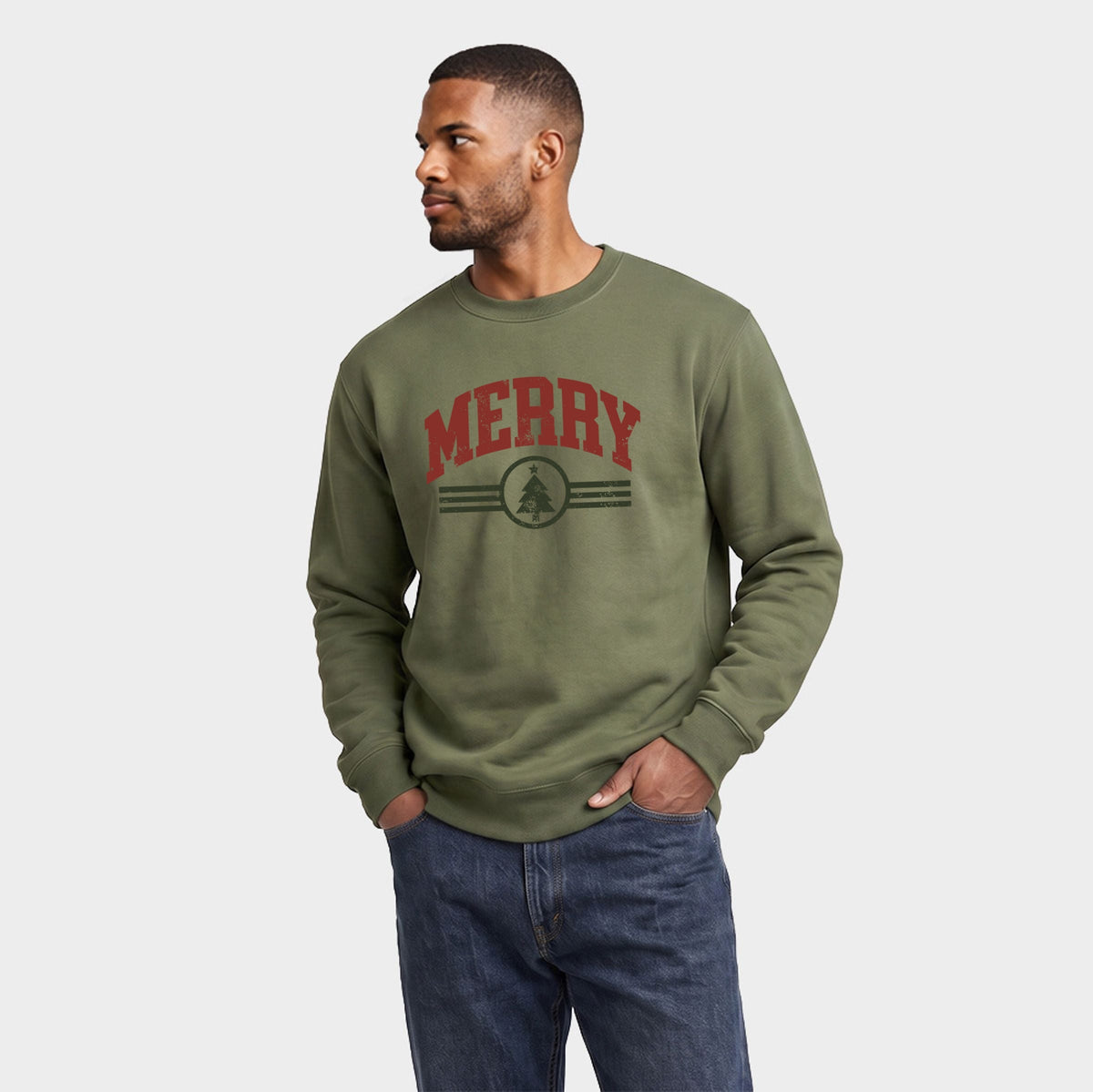 Merry Arched Tree - Men's Graphic Sweatshirt