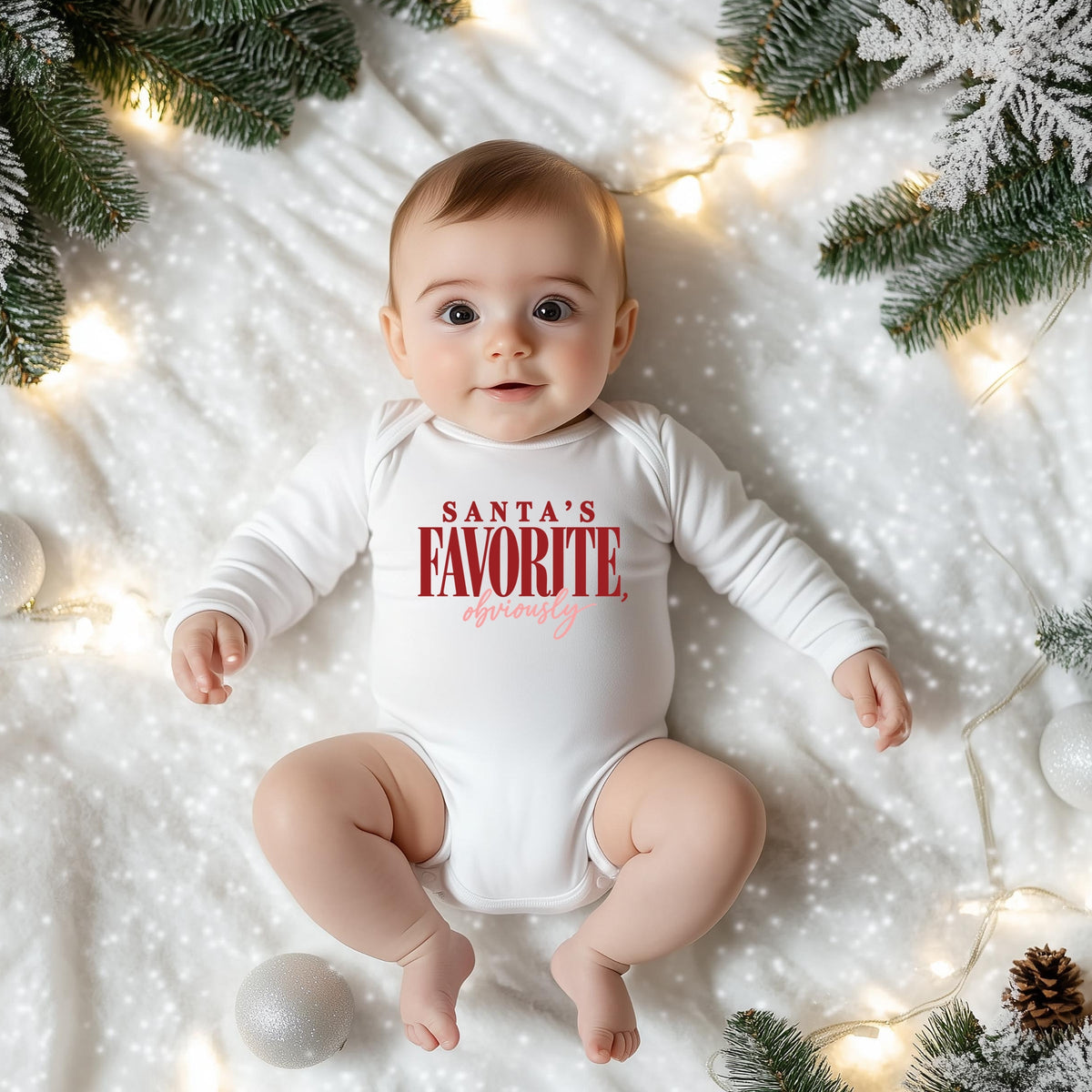 Santa's Favorite, Obviously - Infant Long Sleeve Bodysuit
