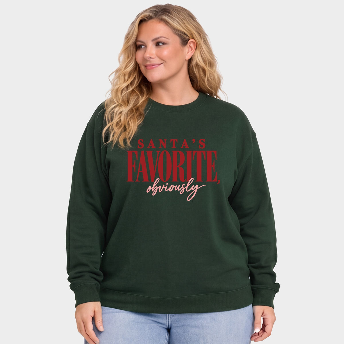 Santa's Favorite, Obviously - Women's Plus Sweatshirt
