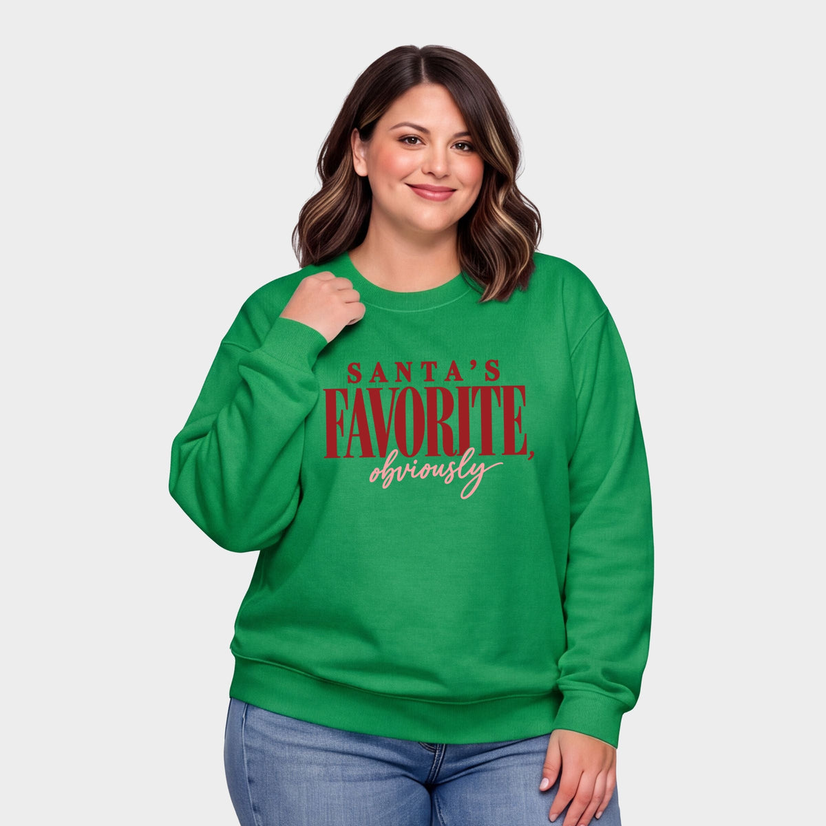 Santa's Favorite, Obviously - Women's Plus Sweatshirt