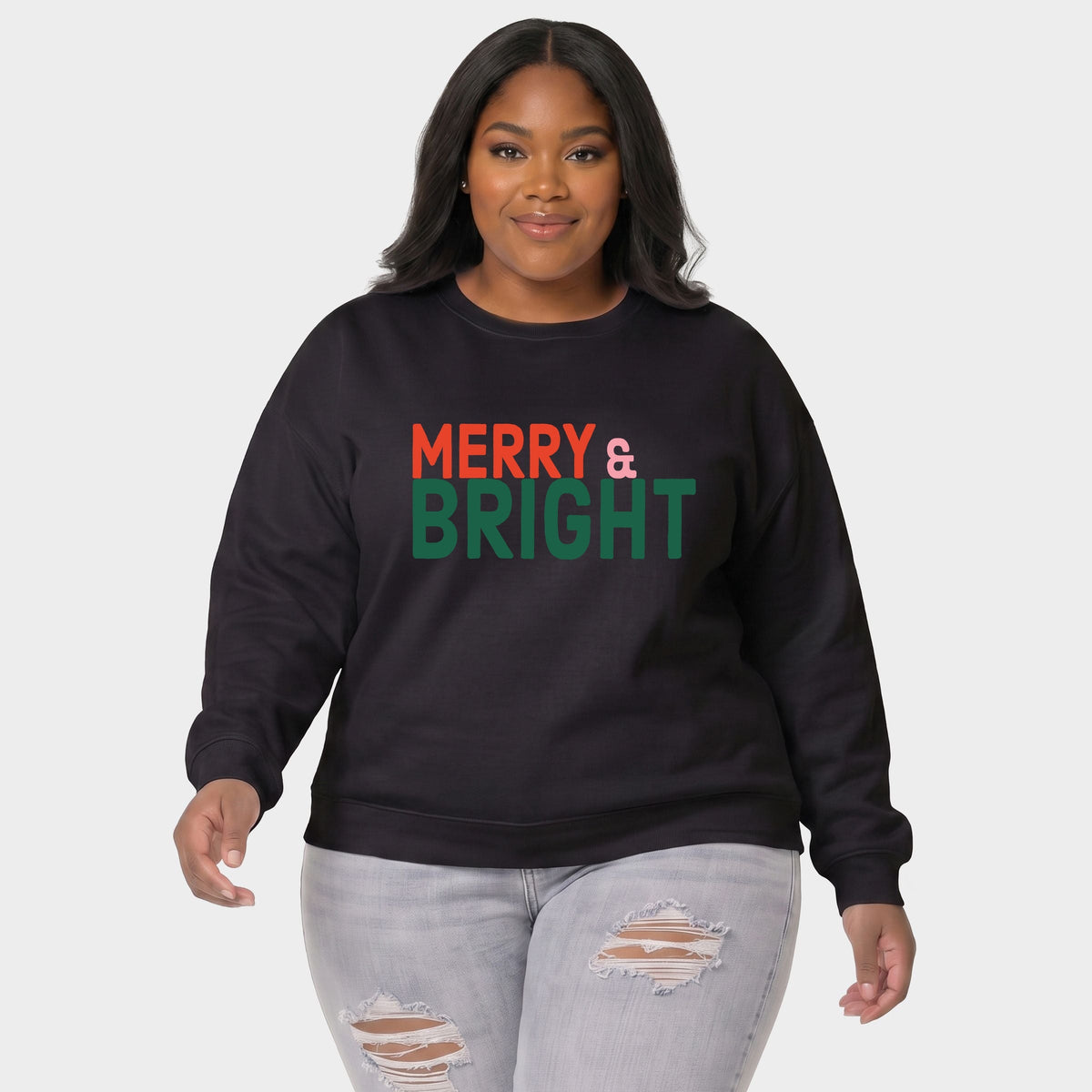 Merry & Bright Bold - Women's Plus Sweatshirt