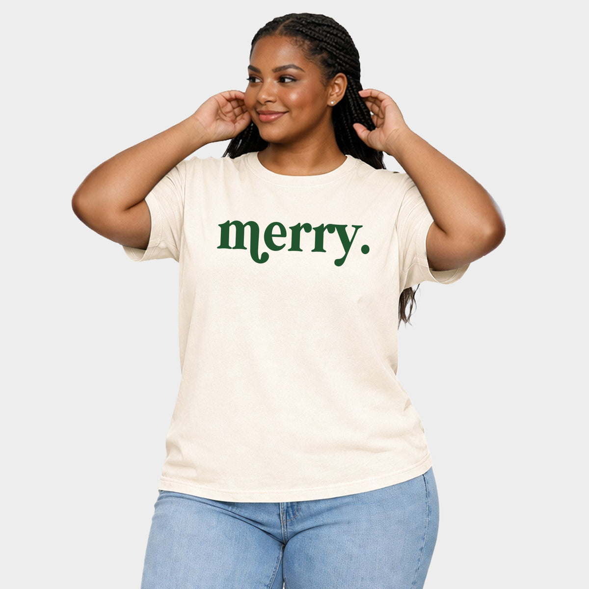 Merry Green - Women's Plus Garment Dyed Tee