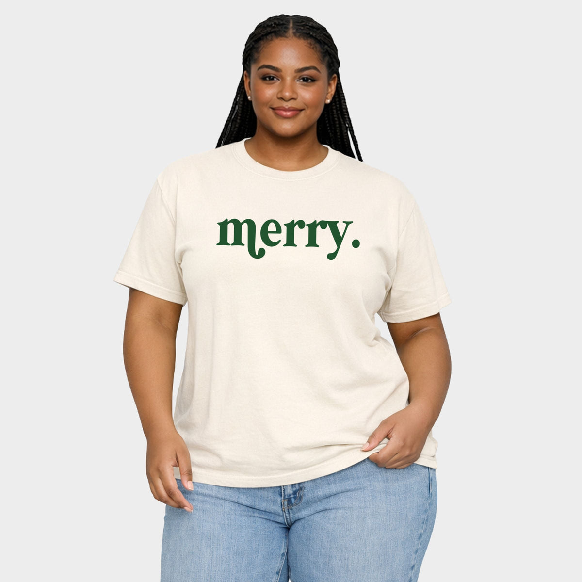 Merry Green - Women's Plus Garment Dyed Tee