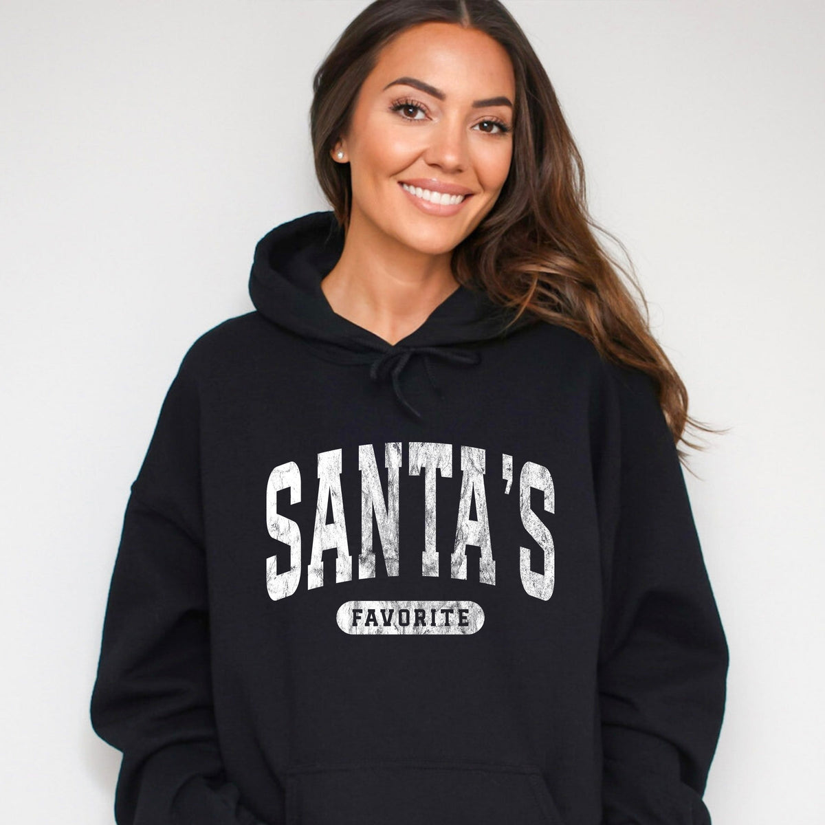 Santa's Favorite Arched Bold - Women's Graphic Hoodie